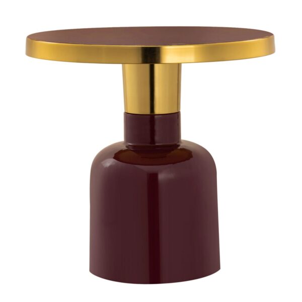 Table d'appoint ronde ø 45 H 45 cm lampe de table décorative table canapé table glam métal et émail – Image 5