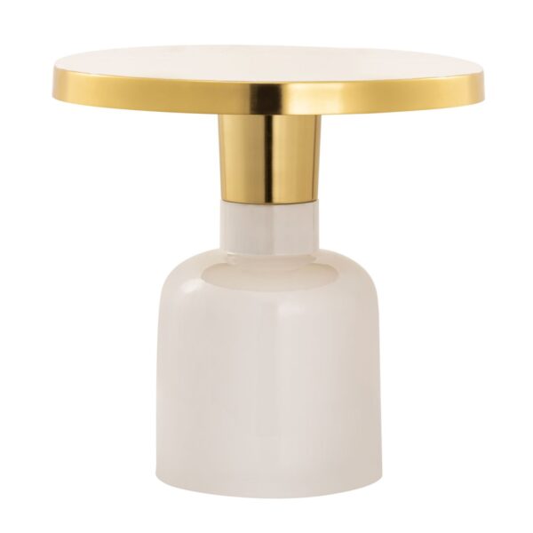 Table d'appoint ronde ø 45 H 45 cm lampe de table décorative table canapé table glam métal et émail – Image 5