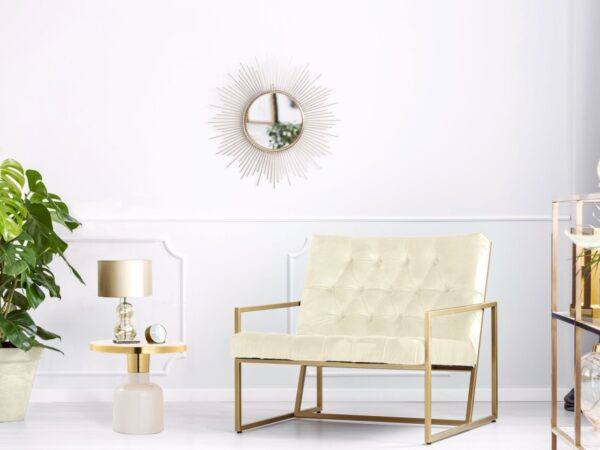 Table d'appoint ronde ø 45 H 45 cm lampe de table décorative table canapé table glam métal et émail – Image 2