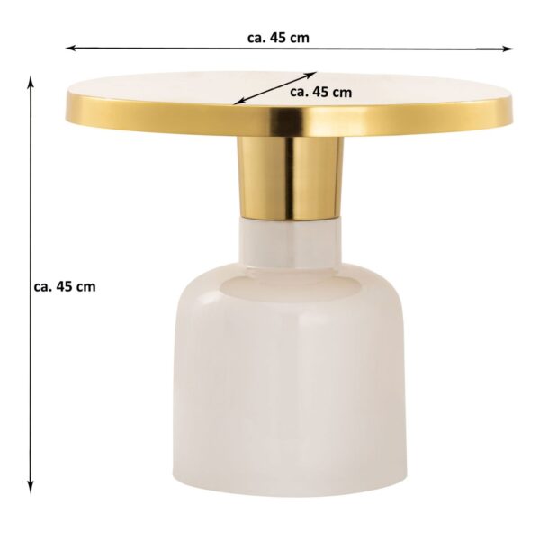 Table d'appoint ronde ø 45 H 45 cm lampe de table décorative table canapé table glam métal et émail – Image 3