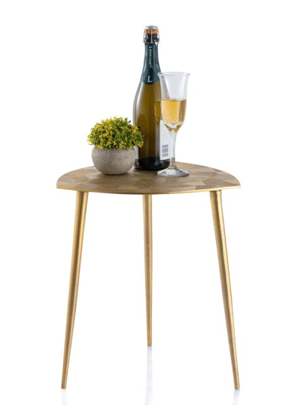 Table d'appoint 4 pièces table décorative en métal Alster 40x45x40 cm design classique triangulaire argent ou or – Image 2