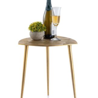 Table d'appoint en métal table décorative Alster 40x45x40 cm triangulaire design classique aluminium argent ou or