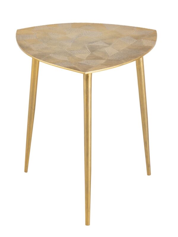 Table d'appoint 4 pièces table décorative en métal Alster 40x45x40 cm design classique triangulaire argent ou or – Image 3