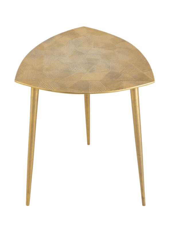Table d'appoint 4 pièces table décorative en métal Alster 40x45x40 cm design classique triangulaire argent ou or – Image 4