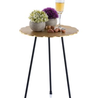 Table d'appoint table décorative en métal Hilton ø 35 x H 45 cm ronde en aluminium avec structure argent ou or