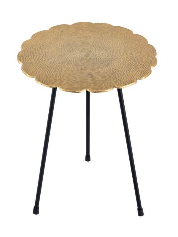 Table d'appoint table décorative en métal Hilton ø 35 x H 45 cm ronde en aluminium avec structure argent ou or – Image 2