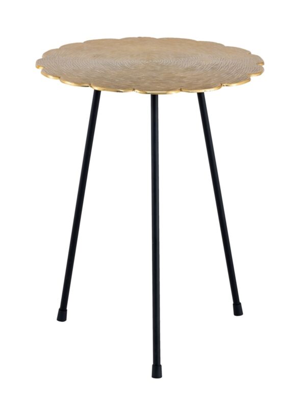Table d'appoint table décorative en métal Hilton ø 35 x H 45 cm ronde en aluminium avec structure argent ou or – Image 3