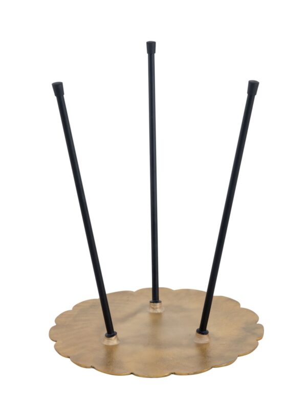 Table d'appoint table décorative en métal Hilton ø 35 x H 45 cm ronde en aluminium avec structure argent ou or – Image 5
