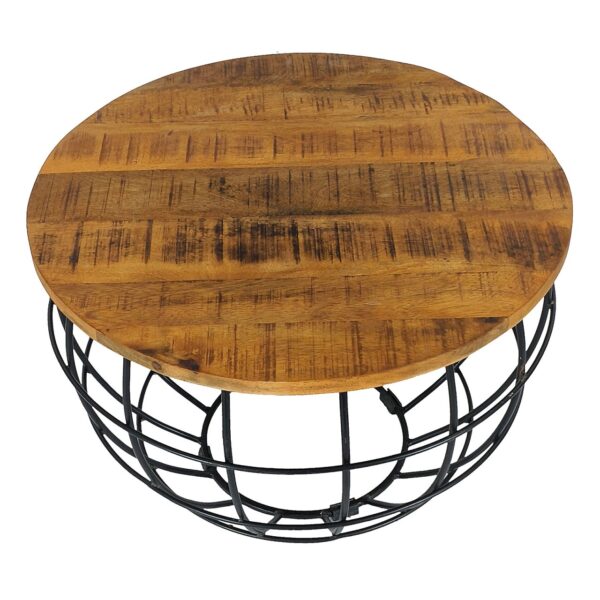 Table d'appoint table basse durable table de salon ronde Lexington ø 55 cm structure en métal massif – Image 5