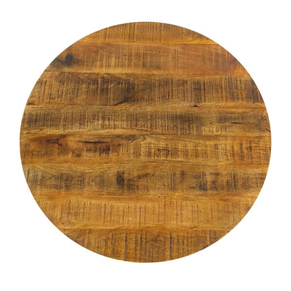 Table basse ronde durable Lexington ø 75 cm grille métallique structure métallique table de salon en bois massif – Image 5