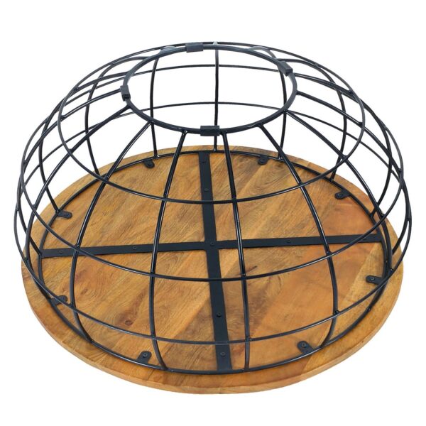 Table basse ronde durable Lexington ø 75 cm grille métallique structure métallique table de salon en bois massif – Image 6