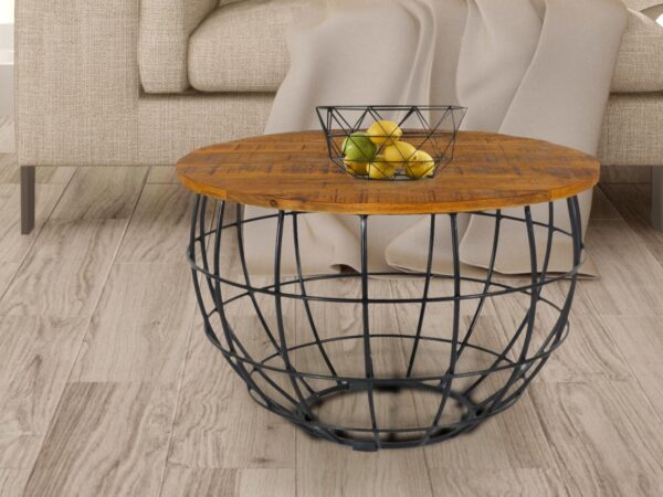 Table d'appoint table basse durable table de salon ronde Lexington ø 55 cm structure en métal massif