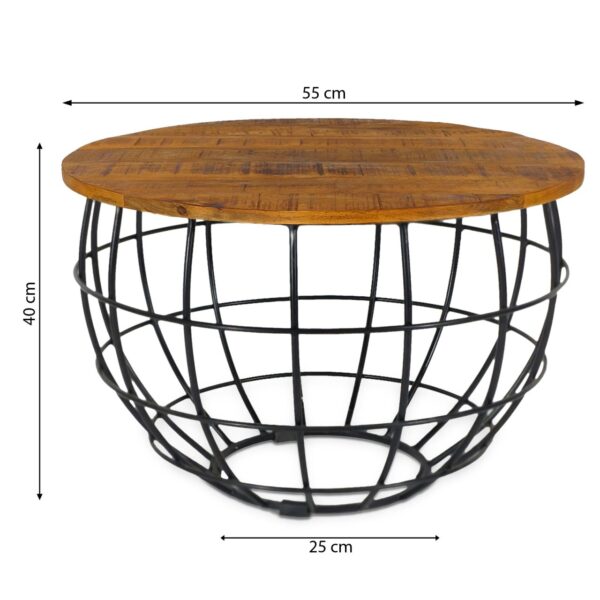 Table d'appoint table basse durable table de salon ronde Lexington ø 55 cm structure en métal massif – Image 3