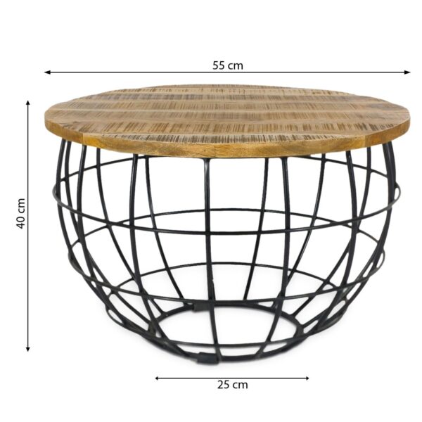 Table d'appoint table basse durable table de salon ronde Lexington ø 55 cm structure en métal massif – Image 3