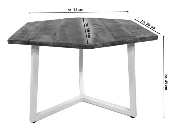 Table basse 74 x 56 cm table de salon durable table d'appoint Lyon structure métal – Image 4