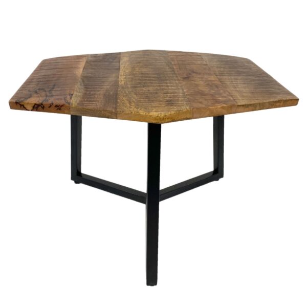 Table d'appoint 56 x 47 cm Table de salon durable Table basse Joli cadre en métal noir et blanc – Image 6