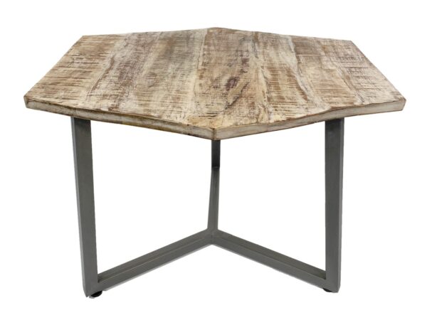Table d'appoint 56 x 47 cm Table de salon durable Table basse Joli cadre en métal noir et blanc – Image 3