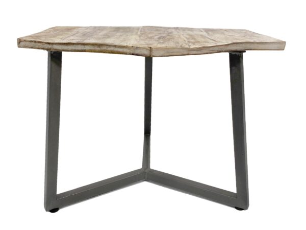 Table d'appoint 56 x 47 cm Table de salon durable Table basse Joli cadre en métal noir et blanc – Image 5