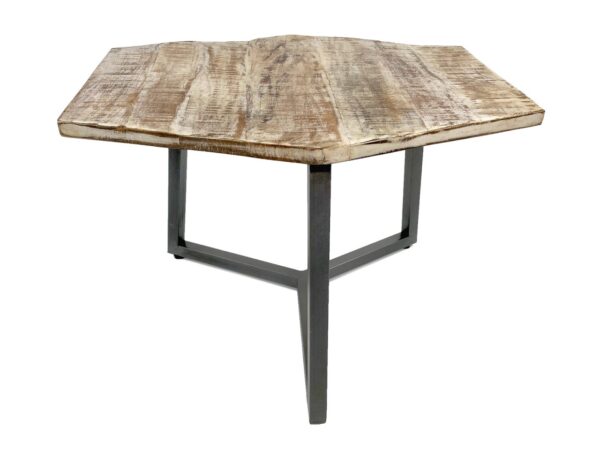 Table d'appoint 56 x 47 cm Table de salon durable Table basse Joli cadre en métal noir et blanc – Image 6