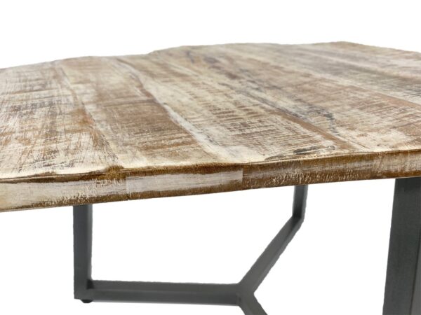 Table d'appoint 56 x 47 cm Table de salon durable Table basse Joli cadre en métal noir et blanc – Image 7