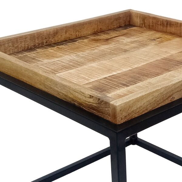 Table basse lot de 2 tables gigognes carrées structure métal Seattle – Image 6