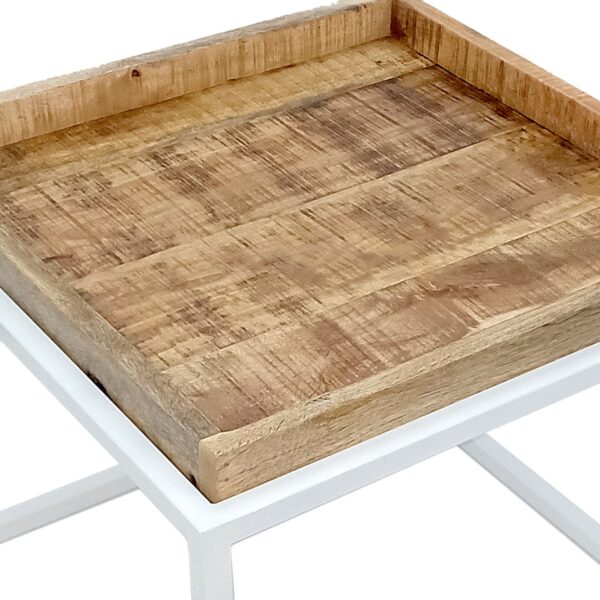 Table basse lot de 2 tables gigognes carrées structure métal Seattle – Image 5