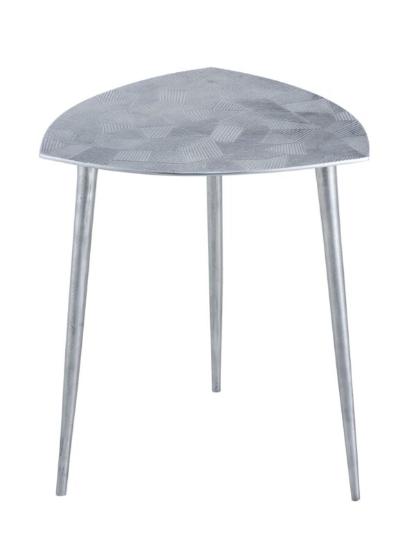Table d'appoint 4 pièces table décorative en métal Alster 40x45x40 cm design classique triangulaire argent ou or – Image 3