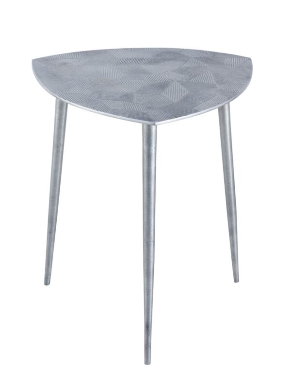 Table d'appoint 4 pièces table décorative en métal Alster 40x45x40 cm design classique triangulaire argent ou or – Image 4