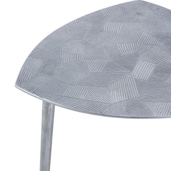 Table d'appoint 4 pièces table décorative en métal Alster 40x45x40 cm design classique triangulaire argent ou or – Image 7