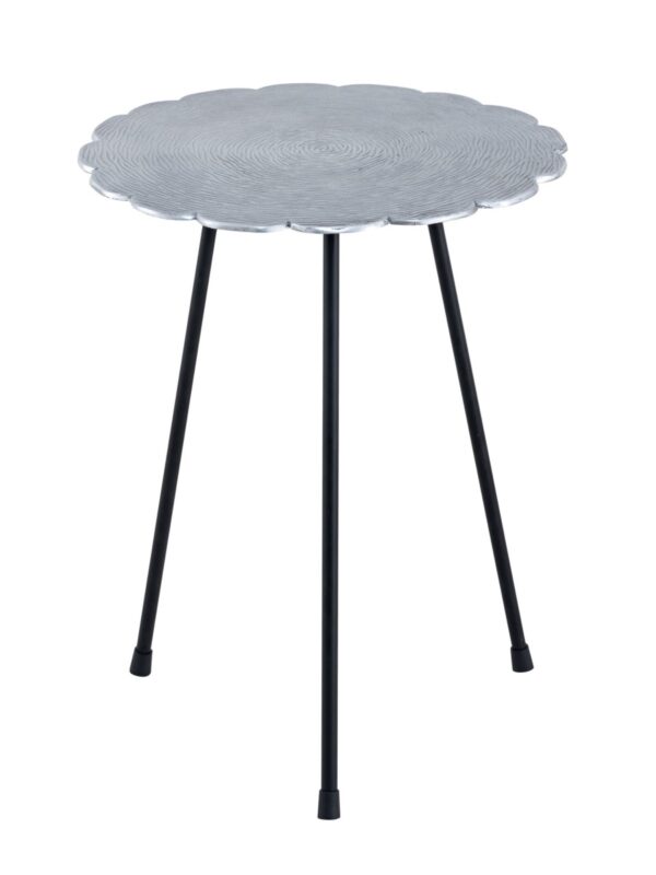 Table d'appoint métal table décorative 4 parties Hilton ø 35 x H 45 cm ronde aluminium argenté ou doré – Image 3