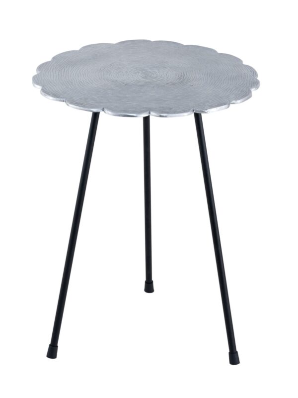 Table d'appoint métal table décorative 4 parties Hilton ø 35 x H 45 cm ronde aluminium argenté ou doré – Image 4