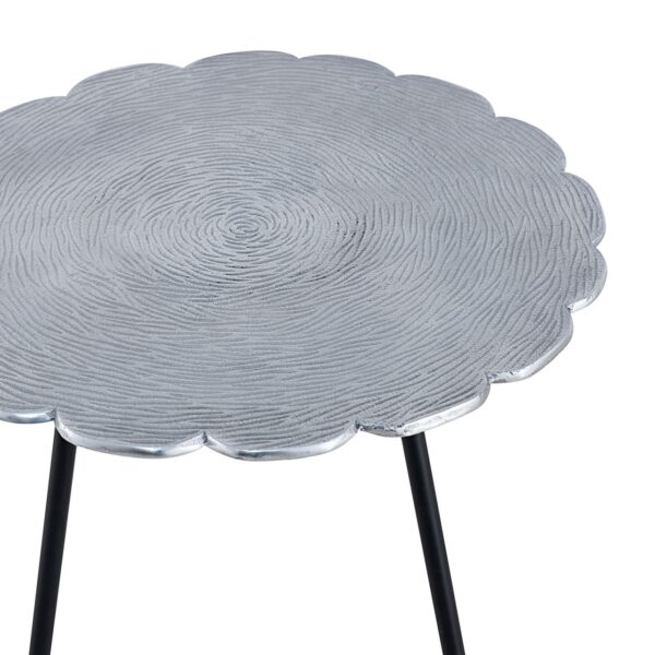 Table d'appoint métal table décorative 4 parties Hilton ø 35 x H 45 cm ronde aluminium argenté ou doré – Image 8