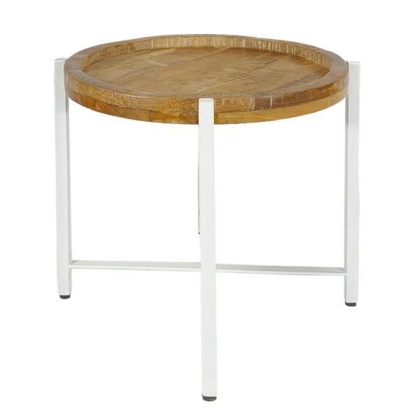 Table d'appoint table basse ronde ø46xH45cm structure métal Sioux – Image 2