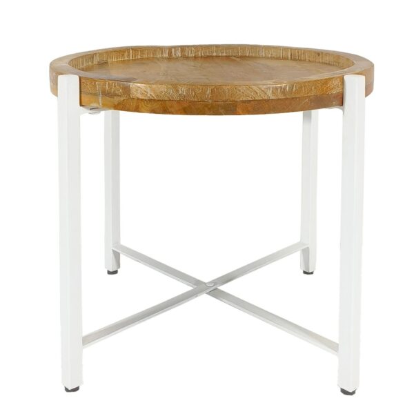 Table d'appoint table basse ronde ø46xH45cm structure métal Sioux – Image 3