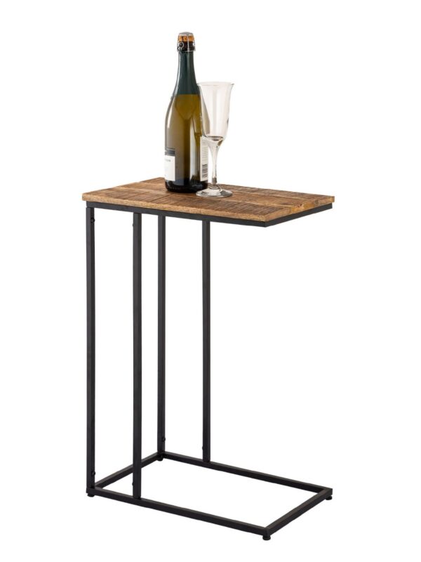 Table d'appoint table d'ordinateur portable bois 25x60x40cm table de canapé durable table C Toronto cadre en métal