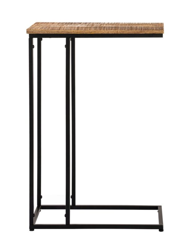 Table d'appoint table d'ordinateur portable bois 25x60x40cm table de canapé durable table C Toronto cadre en métal – Image 5