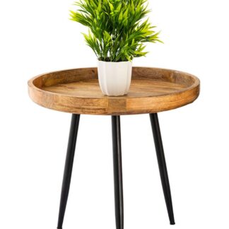 Table d'appoint bois ronde ø 40 ou 50cm Table basse Vancouver table de salon pieds métal noir mat