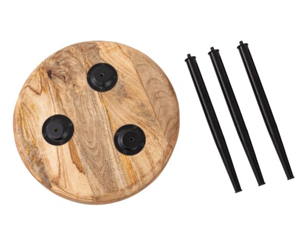 Table d'appoint bois ronde ø 40 ou 50cm Table basse Vancouver table de salon pieds métal noir mat – Image 9