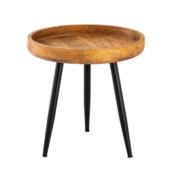 Table d'appoint bois ronde ø 40 ou 50cm Table basse Vancouver table de salon pieds métal noir mat – Image 4