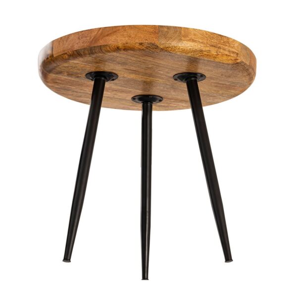 Table d'appoint bois ronde ø 40 ou 50cm Table basse Vancouver table de salon pieds métal noir mat – Image 5