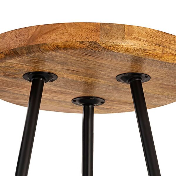 Table d'appoint bois ronde ø 40 ou 50cm Table basse Vancouver table de salon pieds métal noir mat – Image 8