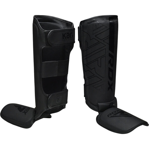RDX F6 KARA MMA Protège-Tibias XL Noir Cuir PU – Image 2