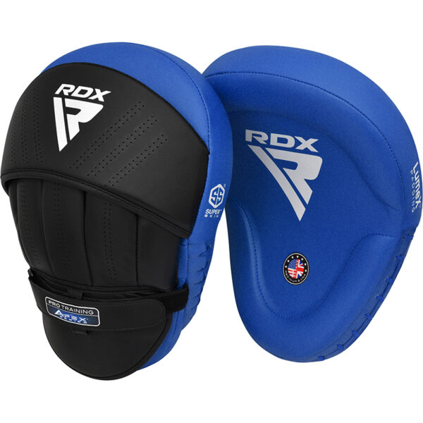 RDX APEX Mitaines d'entraînement de boxe Tampons de mise au point incurvés Bleu