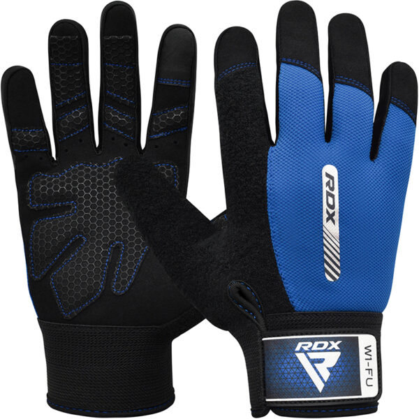 RDX W1 Full Finger Gants Gymnastique XL Bleu Lycra – Image 2