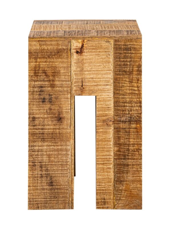 Tabouret carré 28 x 45 x 28 cm Tabouret à fleurs Tabouret à colonne de fleurs Table d'appoint en bois de manguier – Image 4