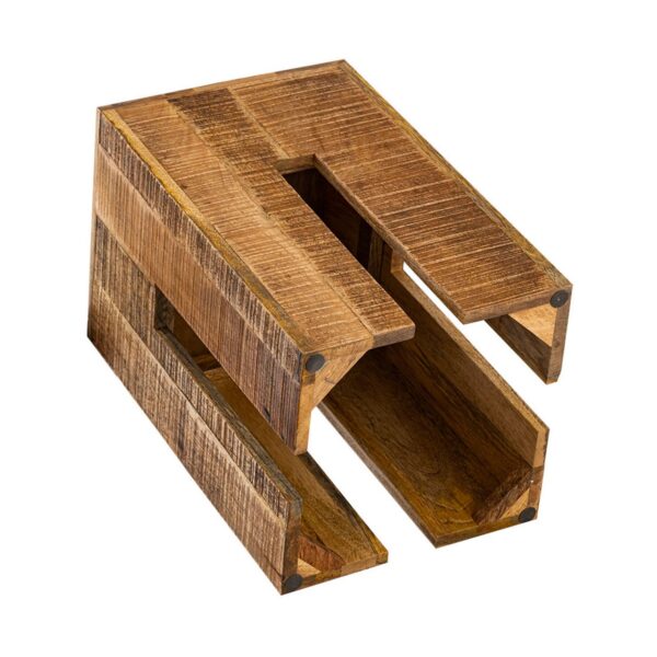 Tabouret carré 28 x 45 x 28 cm Tabouret à fleurs Tabouret à colonne de fleurs Table d'appoint en bois de manguier – Image 6