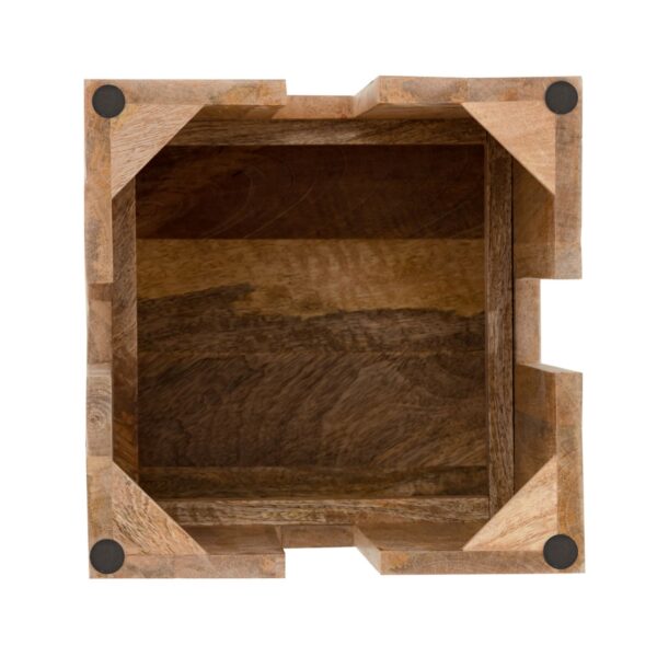 Tabouret carré 28 x 45 x 28 cm Tabouret à fleurs Tabouret à colonne de fleurs Table d'appoint en bois de manguier – Image 7