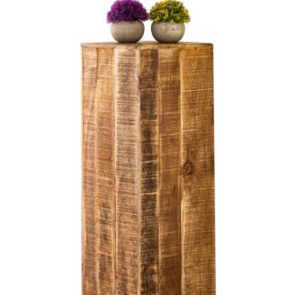 Colonne de fleurs 27x27 H50 ou 73cm tabouret de fleurs support pour plantes en bois table d'appoint carrée en bois de manguier