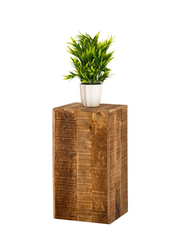 Colonne de fleurs 27x27 H50 ou 73cm tabouret de fleurs support pour plantes en bois table d'appoint carrée en bois de manguier