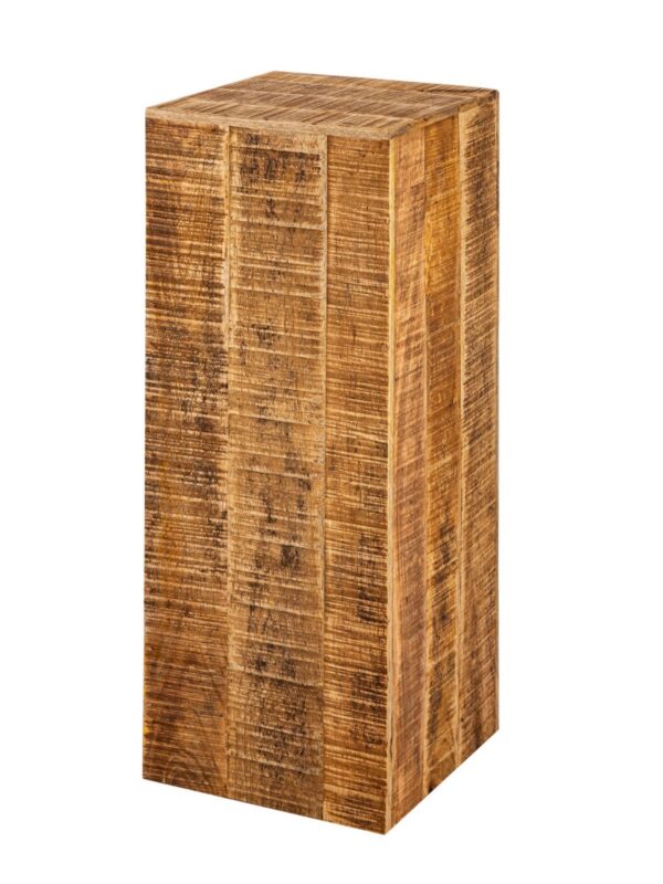 Colonne de fleurs 27x27 H50 ou 73cm tabouret de fleurs support pour plantes en bois table d'appoint carrée en bois de manguier – Image 2